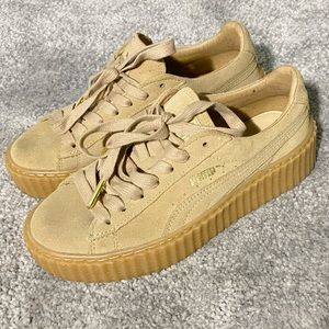 Puma Fenty Suede Creeper Rihanna In Color Oatmeal